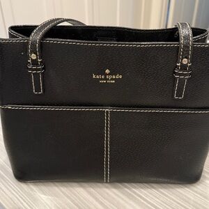 Kate Spade Black Tote with White Stitching